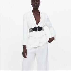 Zara Stretch Belt Black and Cream Med/Large
